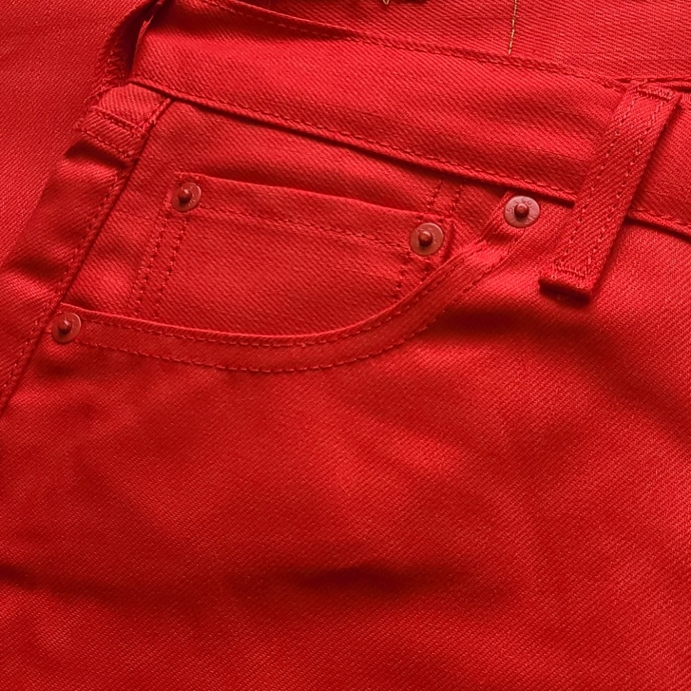 Levi's 501 32x30 raw unfinished red jeans - Picture 9 of 16
